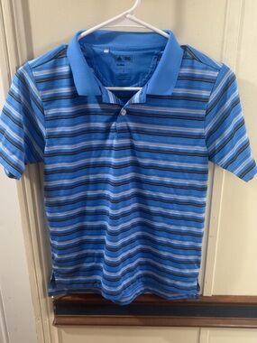 adidas Blue Striped Polo Shirt for Kids
